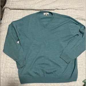 Turnbury XL teal merino wool sweater